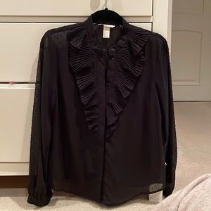 Black button down blouse